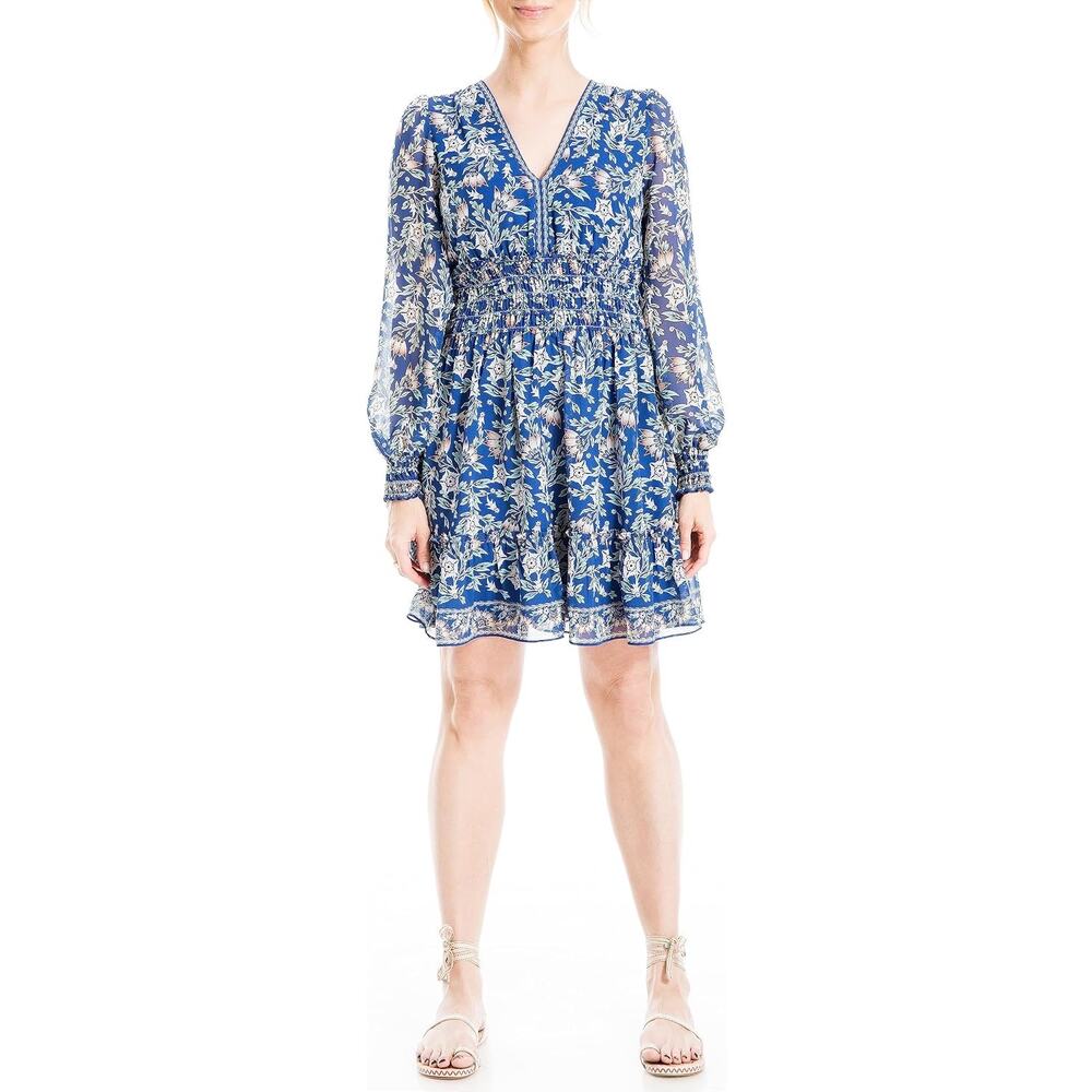 Max Studio Blue Floral Mini Dress